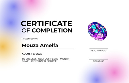 Award of Completion on Gradient Certificate 5.5x8.5in Design Template