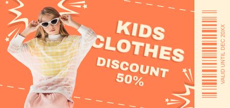 Kids Clothes Discount Voucher Coupon Din Large Design Template