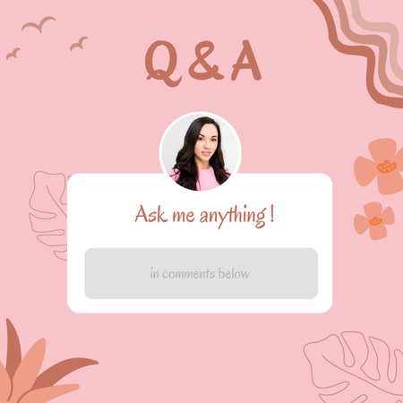 Q&A with Attractive Young Brunette Instagram Design Template