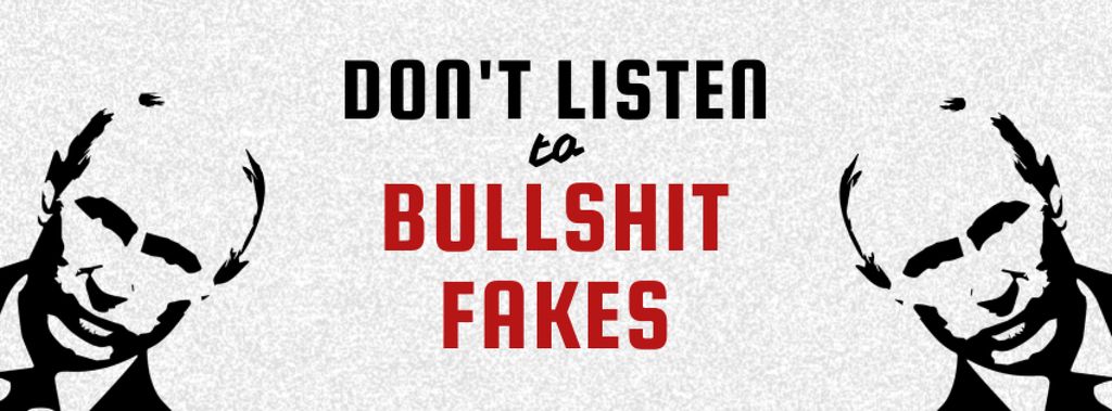 Don't Listen to Bullshit Fakes Facebook coverデザインテンプレート