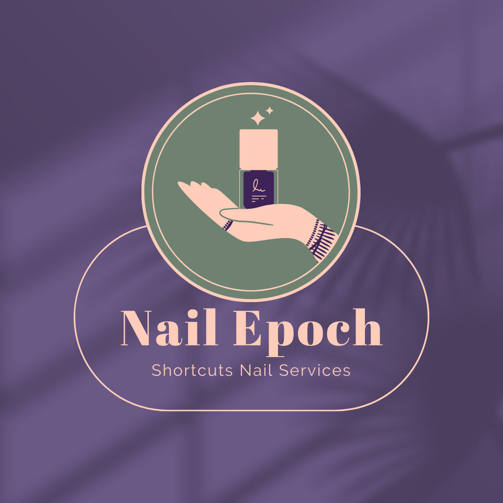 Refreshing Nail Salon Services Offer With Polish Logo Design Template