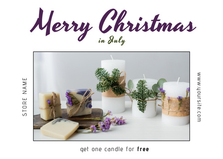 Christmas in July Ad for Holiday Decor Postcard 5x7in Design Template