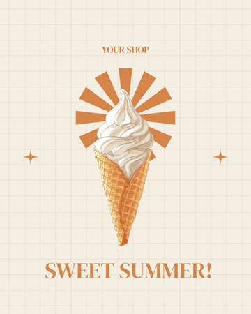 Designvorlage Süßes Sommerangebot an Eis für Instagram Post Vertical