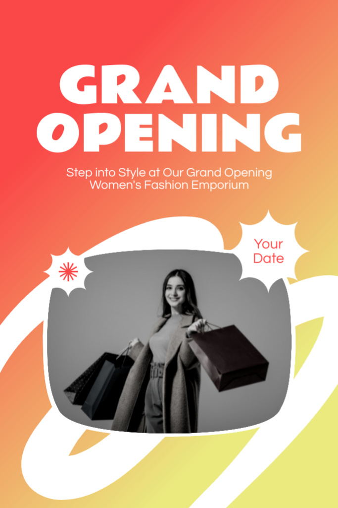 Plantilla de diseño de Women Fashion Store Grand Opening Ceremony Tumblr 