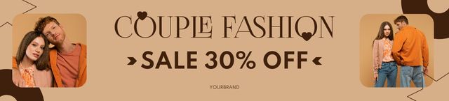 Discount Offer with Fashionable Couple Ebay Store Billboard Design Template