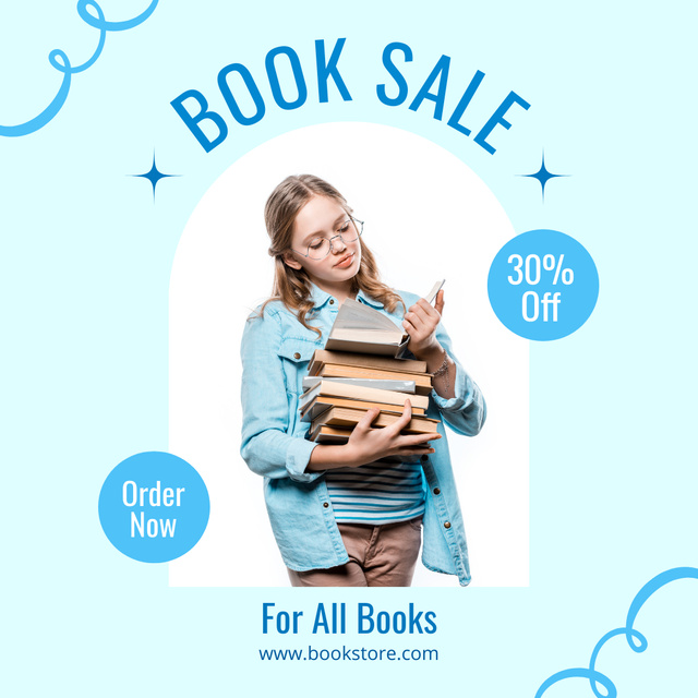 Ontwerpsjabloon van Instagram van Big Discounts For All Books For Teens