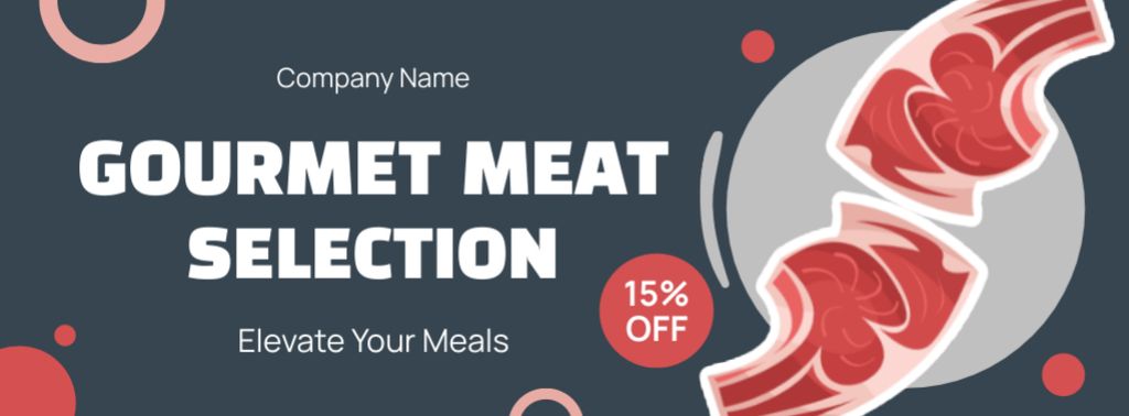 Gourmet Meat Selection Facebook cover Modelo de Design