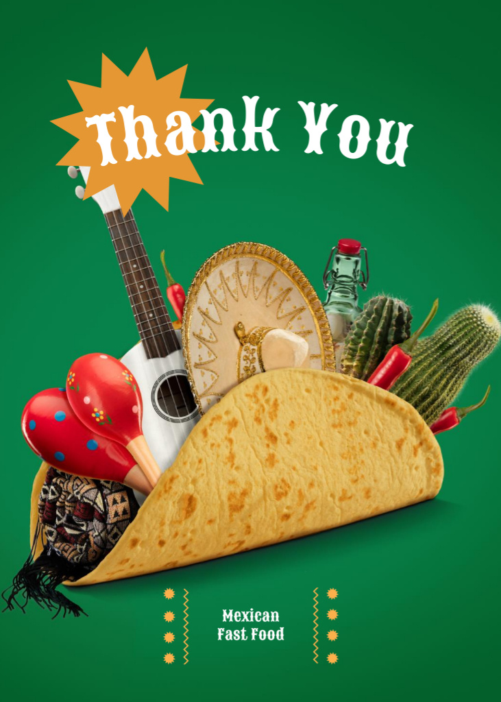 Designvorlage Mexican Fast Food Offer für Postcard 5x7in Vertical