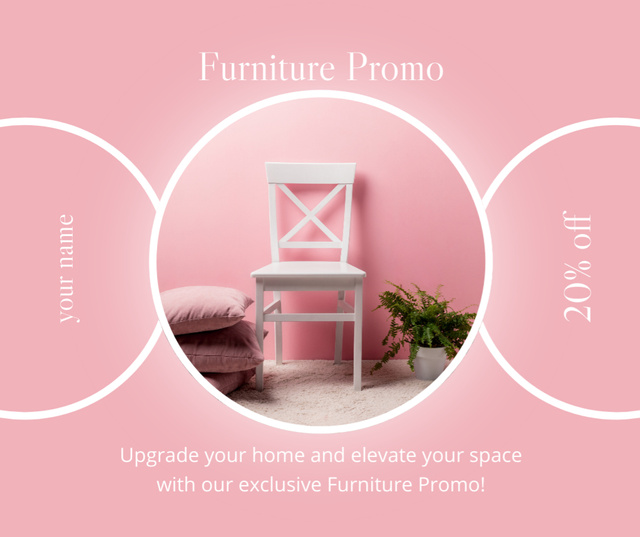 Designvorlage Discount on Modern Collection of Furniture für Facebook
