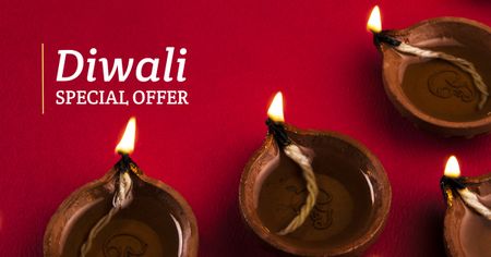Diwali Special Offer in Red Facebook AD Design Template