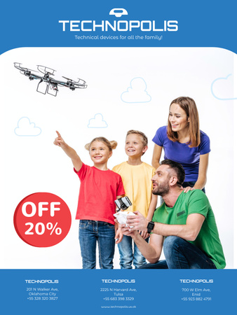Discount on Drones and Other Gadgets Poster US Design Template