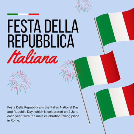 Plantilla de diseño de Deseos del Día de la República de Italia Instagram 