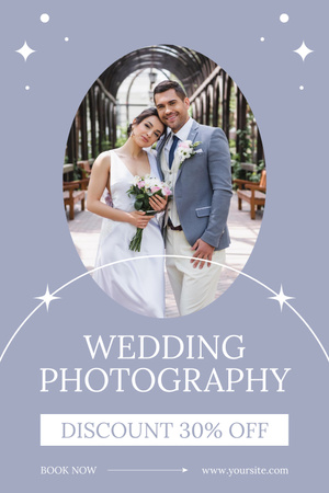 Promoção de fotografia de casamento Pinterest Modelo de Design