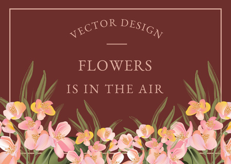 güzel pembe çiçekler Card Tasarım Şablonu