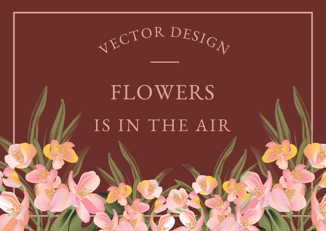 Beautiful Delicate Pink Flowers Card – шаблон для дизайну