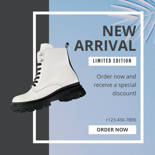 Designvorlage Fashion shoes new arrival blue für Instagram