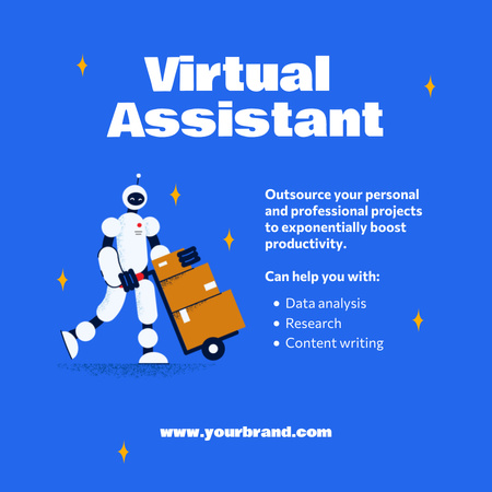 Virtual Assistant Services Ad Instagram AD Design Template