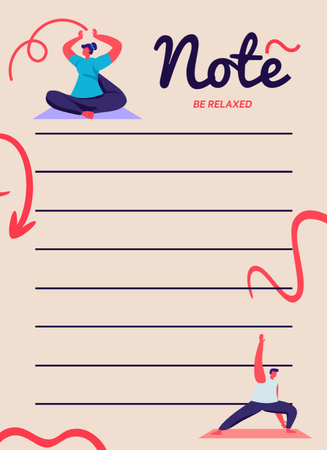 Ontwerpsjabloon van Notepad 4x5.5in van Yoga Classes Notes and Program