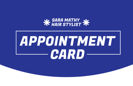 Platilla de diseño Simple Blue Appointment Reminder Business Card 85x55mm