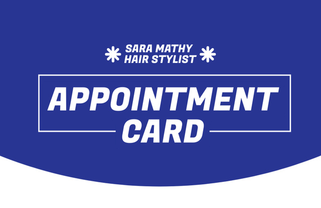 Simple Blue Appointment Reminder Business Card 85x55mm – шаблон для дизайну