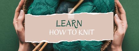 Knitting Workshop Announcement Facebook cover Modelo de Design