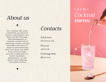 Template di design annuncio nuovo menu cocktail Brochure 8.5x11in