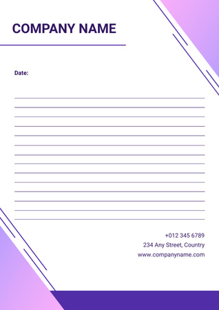 Empty Blank in Pink and Purple Letterhead Design Template