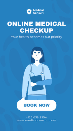 Designvorlage Angebot von Online Medical Checkup für Instagram Video Story