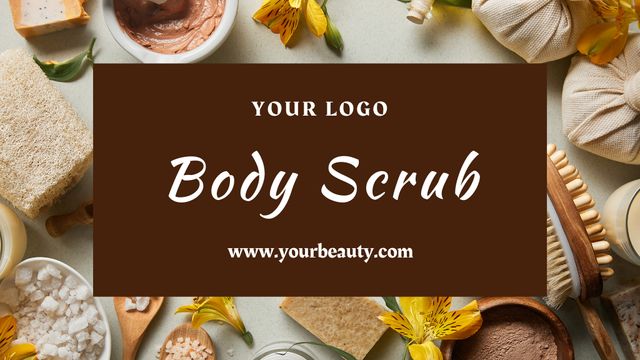 Designvorlage  Advertisement for New Body Scrub für Label 3.5x2in