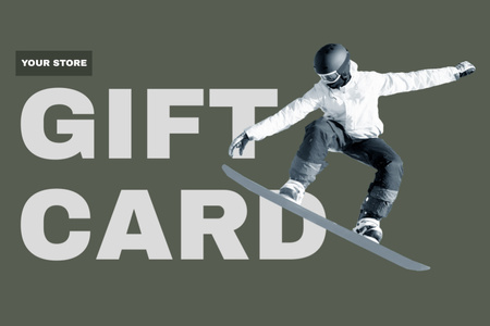 Ontwerpsjabloon van Gift Certificate van Offer of Snowboarding Equipment