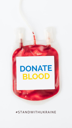 Ontwerpsjabloon van Instagram Story van Blood Donation Motivation during War in Ukraine