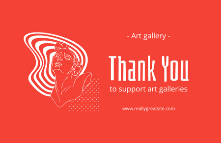 Ontwerpsjabloon van Business Card 85x55mm van Thank You for Support the Art Galleries