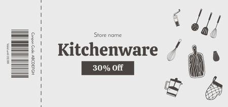 Platilla de diseño Kitchenware Sale Grey Minimalist Coupon Din Large