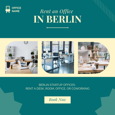 Corporate Office Or Coworking Space to Rent Instagram AD Design Template