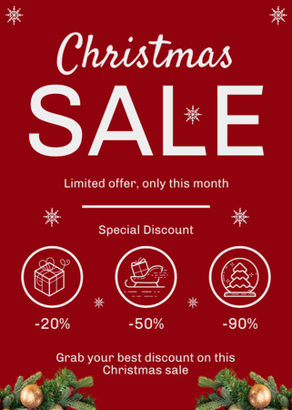 Christmas Sale Limited Offer Red Flayerデザインテンプレート