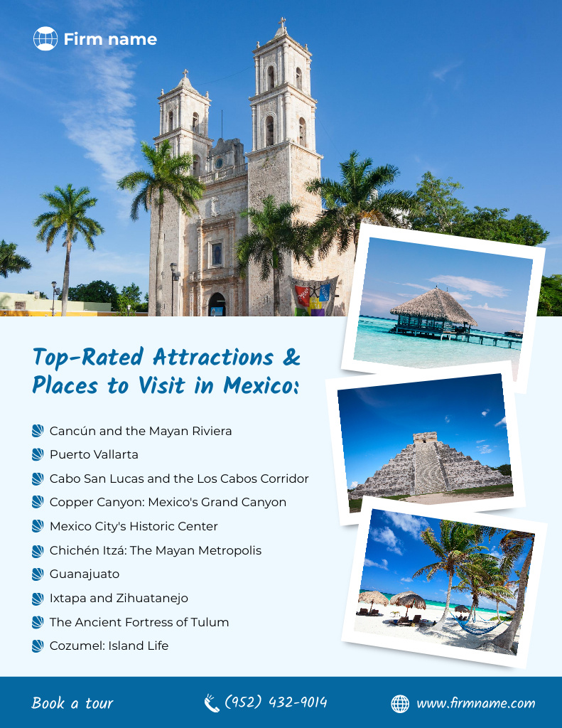 Relaxing Travel Tour Offer With Sightseeing Poster 8.5x11in Design Template