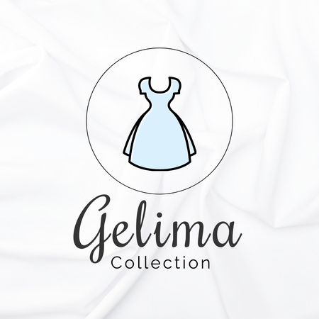 Fashion Store Ad with Female Dress Logo 1080x1080px Design Template
