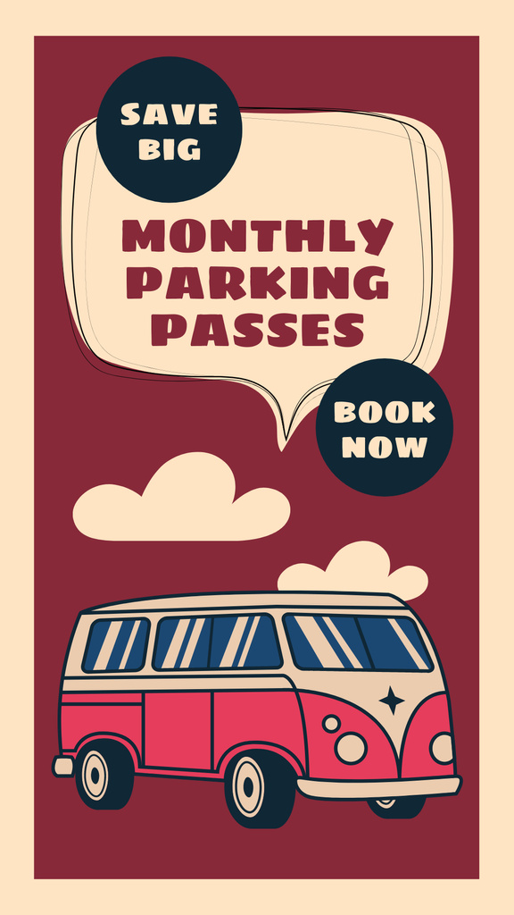 Modèle de visuel Booking Monthly Parking Passes - Instagram Story