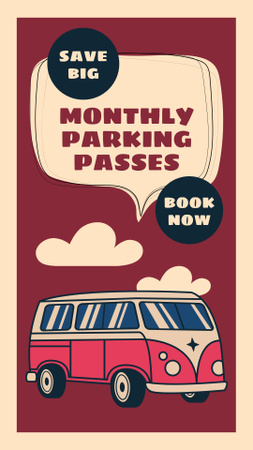 Plantilla de diseño de Reserva de pases mensuales de estacionamiento Instagram Story 