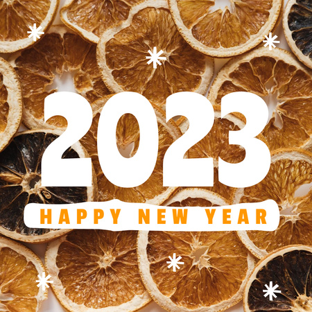 New Year Greeting with Dried Oranges Instagram tervezősablon