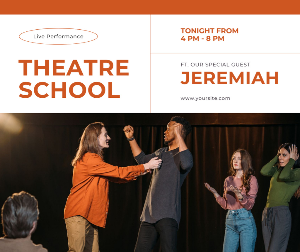 Offer of Study at Theater School Facebook Design Template