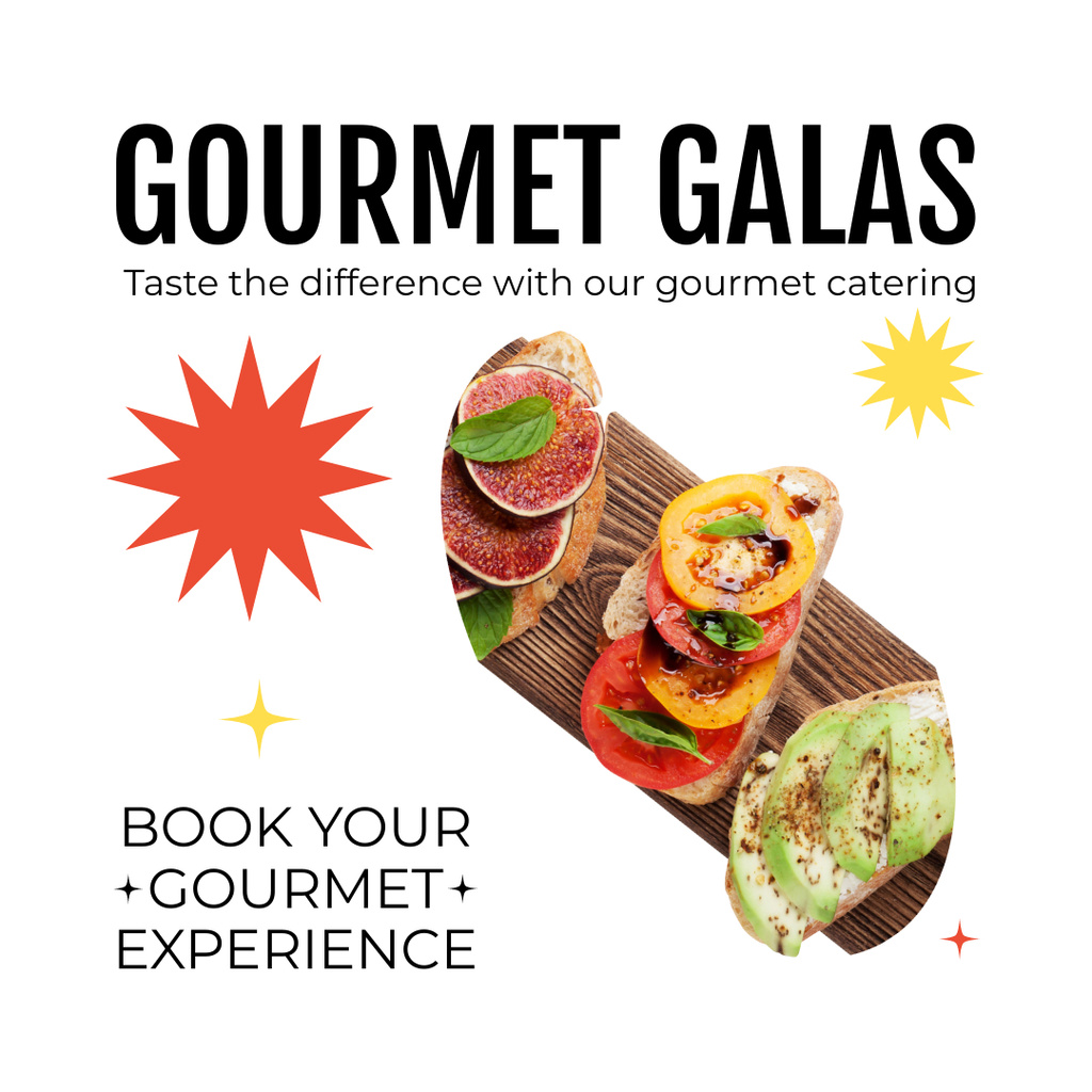 Services of Gourmet Catering with Tasty Snacks Instagram Tasarım Şablonu