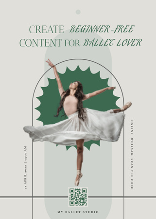 Ballet Studio Ad with Girl Flayer Design Template