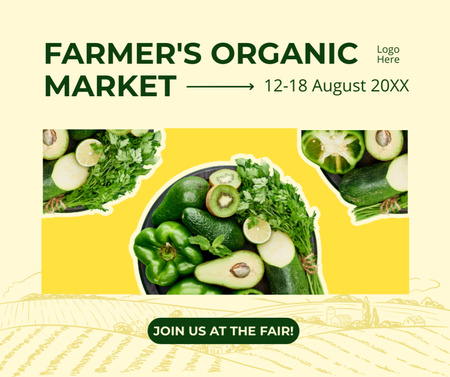 Platilla de diseño Organic Green Vegetables at Market for Sale Facebook
