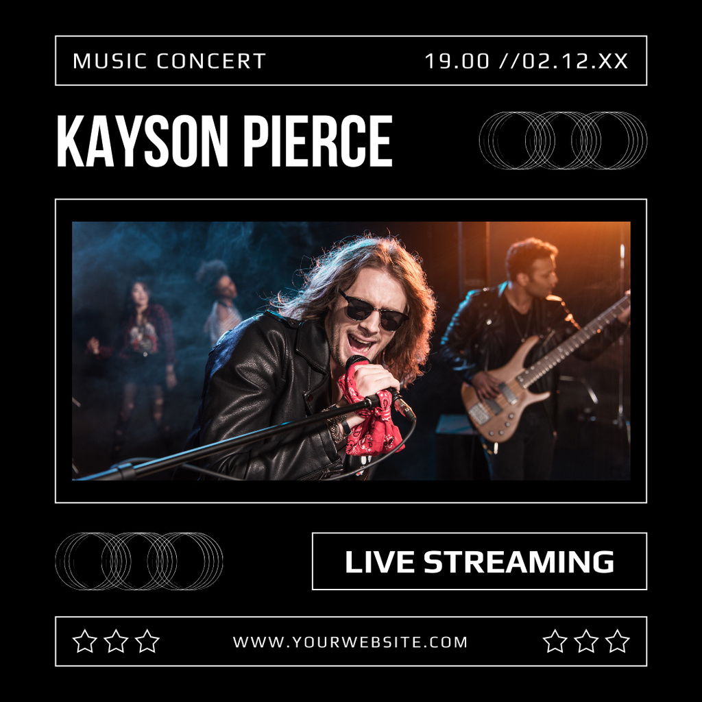Live Streaming of Music Concert Instagramデザインテンプレート
