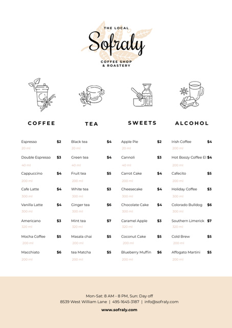Platilla de diseño Coffee Shop drinks and sweets Menu