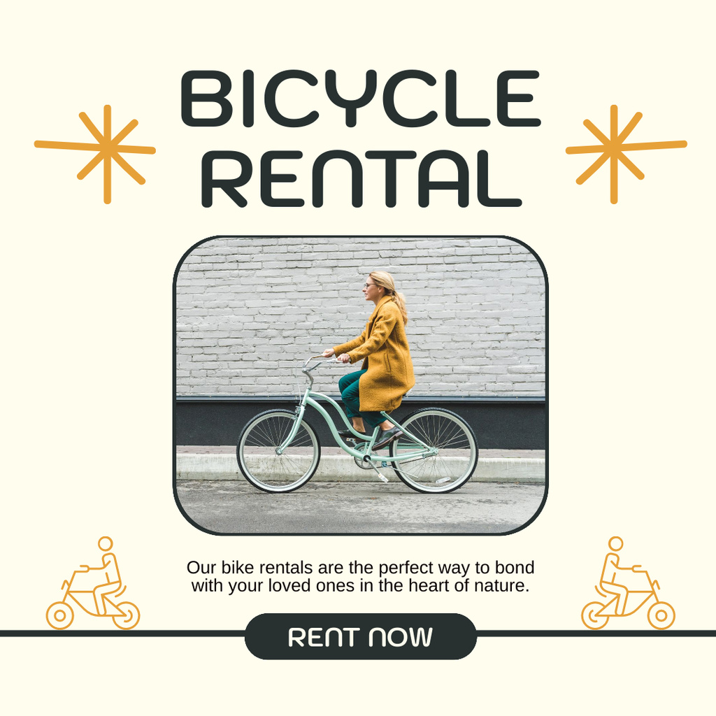 Bicycles Rental Offer on Beige Instagram AD – шаблон для дизайна