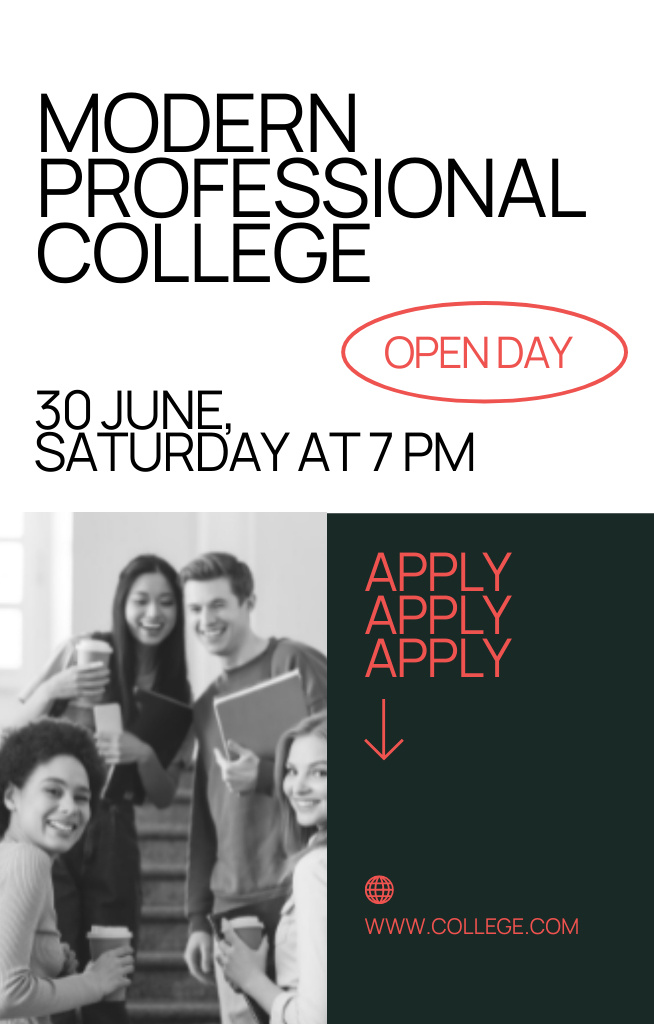 Designvorlage Modern Professional College Open Day Announcement In Summer für Invitation 4.6x7.2in