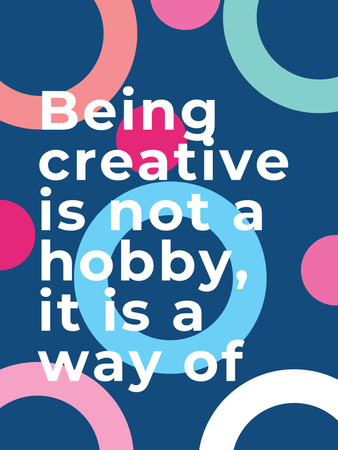 Creativity Quote on Colorful circles pattern Poster US – шаблон для дизайна