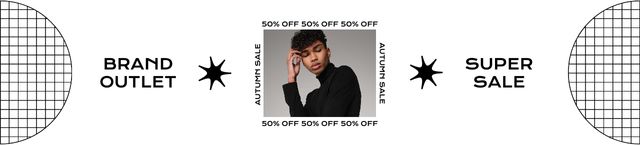 Fashion Ad with Guy in Black Outfit Ebay Store Billboard Modelo de Design